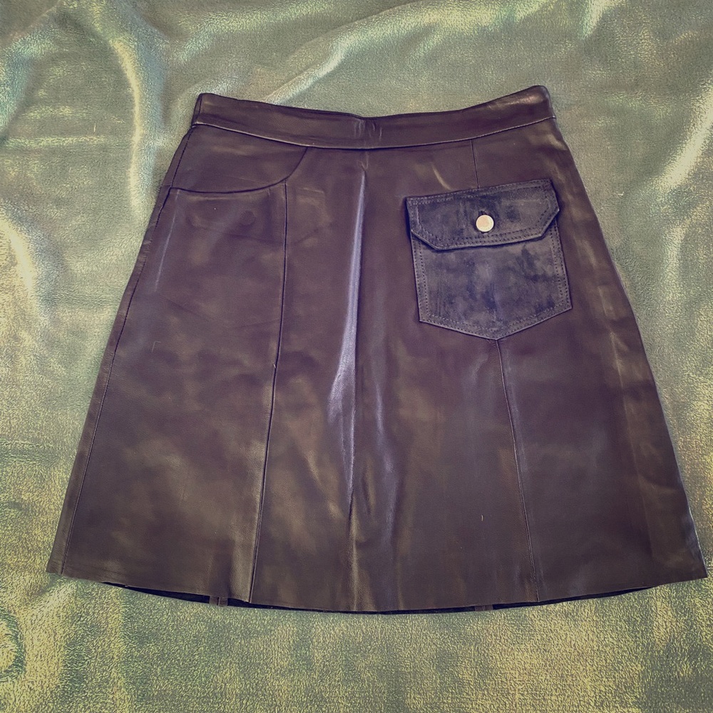 All Saints leather mini skirt